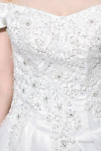 A-line Off the Shoulder Long Wedding Dresses