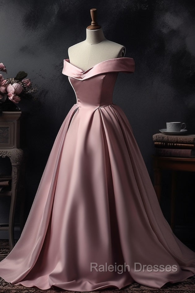 A Line Off-the-shoulder Pink Sleeveless Strapless Long Prom Dress Secondary image