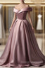 A-Line Off-the-shoulder Pink Sleeveless Strapless Long Prom Dress
