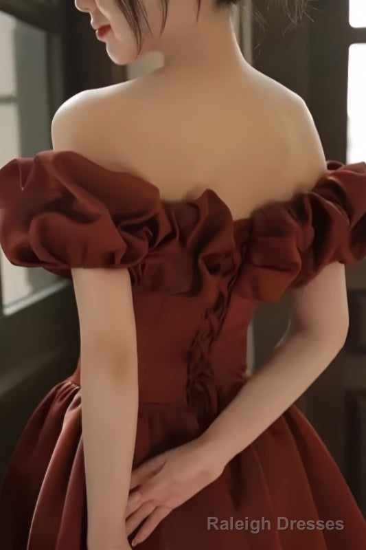 A line Off The Shoulder Satin Party Dress Long Prom Dress Secondary image