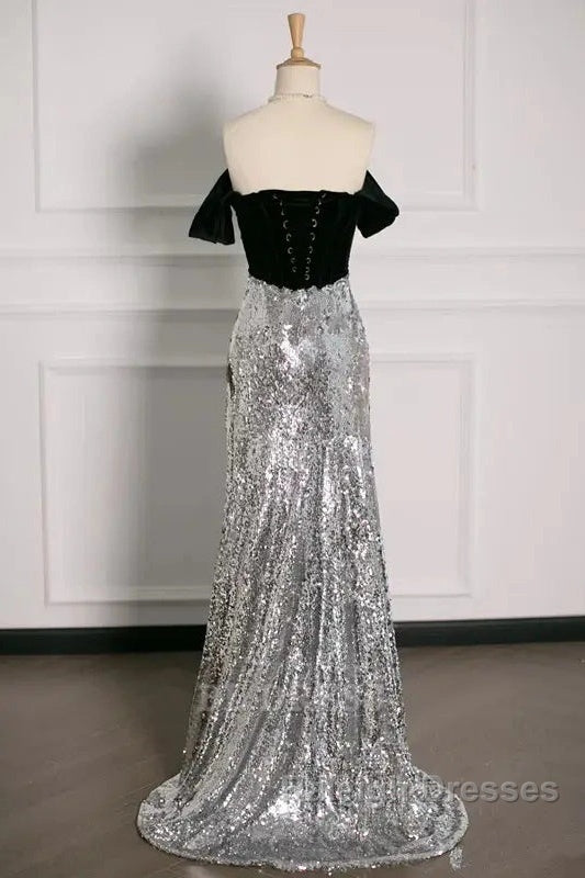A-Line Off The Shoulder Sequin Prom Dress Bridesmaid Dress Prom Gown Prom Dresses Secondary image