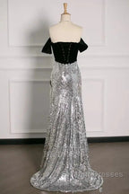 A-Line Off The Shoulder Sequin Prom Dress Bridesmaid Dress Prom Gown Prom Dresses