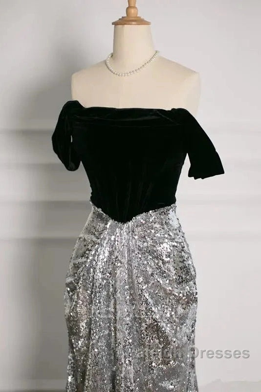 A-Line Off The Shoulder Sequin Prom Dress Bridesmaid Dress Prom Gown Prom Dresses