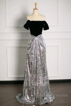 A-Line Off The Shoulder Sequin Prom Dress Bridesmaid Dress Prom Gown Prom Dresses