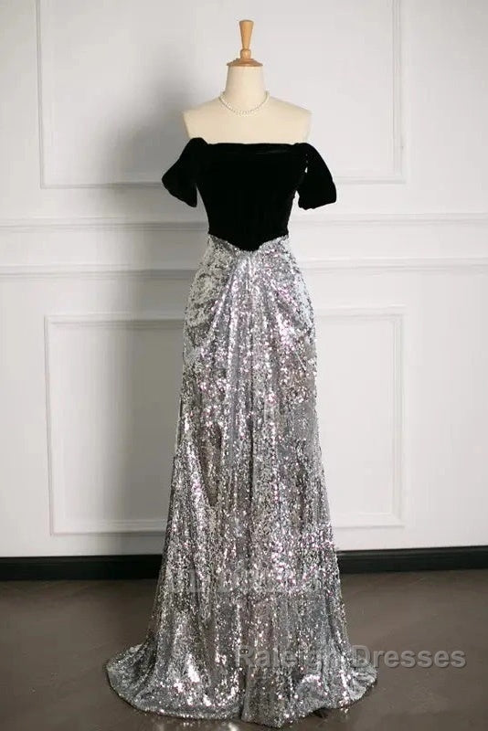 A-Line Off The Shoulder Sequin Prom Dress Bridesmaid Dress Prom Gown Prom Dresses