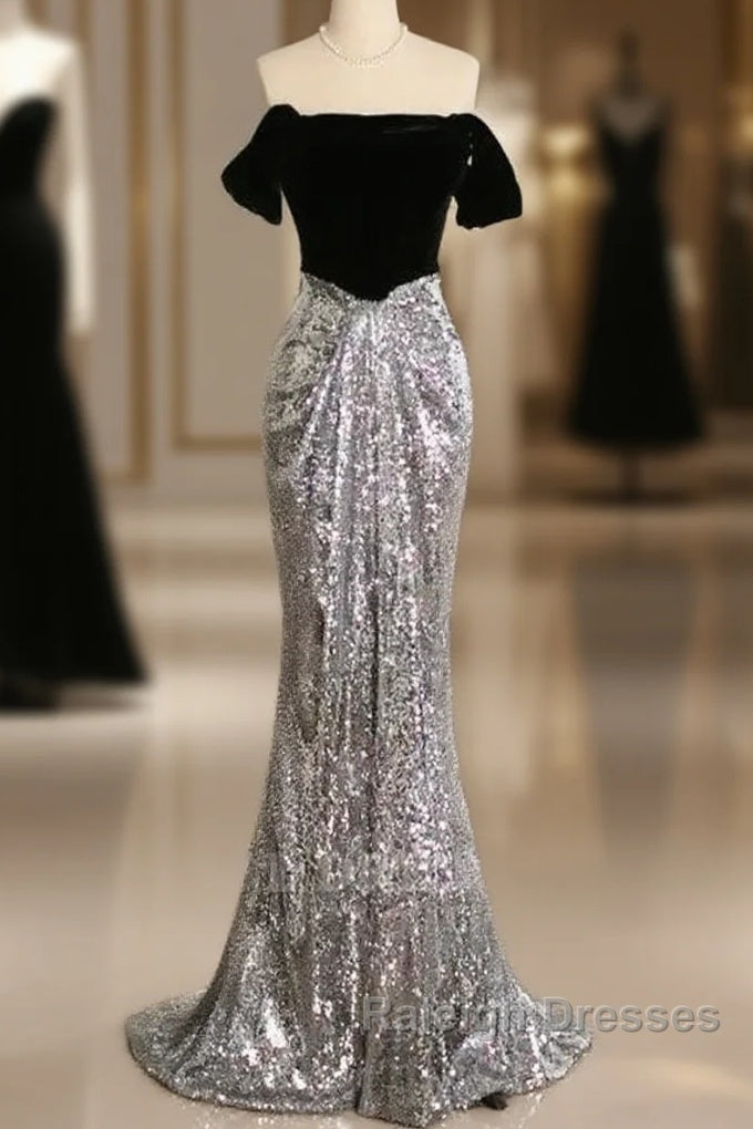 A-Line Off The Shoulder Sequin Prom Dress Bridesmaid Dress Prom Gown Prom Dresses Main image