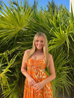 A-Line Orange Prom Dresses Fashion Prom Dresses