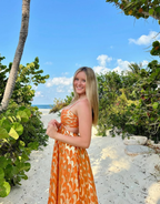 A-Line Orange Prom Dresses Fashion Prom Dresses