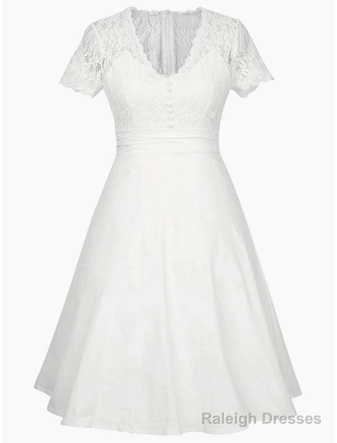 A-Line Party Dresses Elegant Dress Homecoming Knee Length Short Sleeve V Neck Satin With Appliques Main image