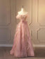 A-Line Pink Long Prom Dresses Glam Prom Dresses Prom Gowns