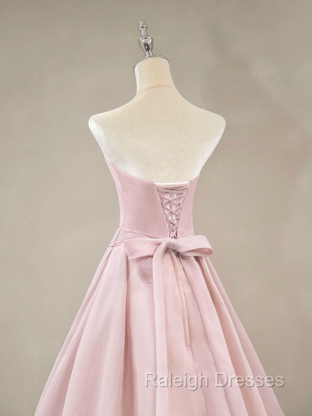 A Line Pink Long Prom Dresses, Formal Pink Bridesmaid Dresses Secondary image