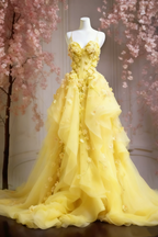 A-Line Pink Tulle Long Prom Dresses Prom Dresses