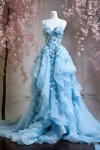 A-Line Pink Tulle Long Prom Dresses Prom Dresses