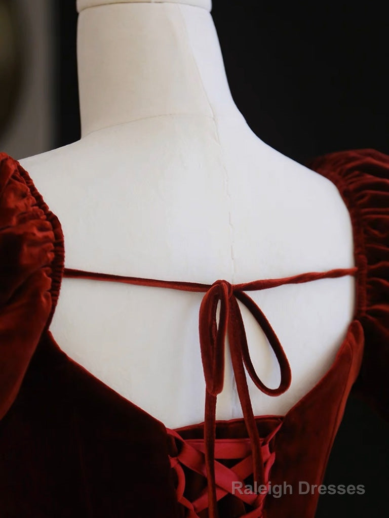 A-Line Pink Velvet Tulle Long Prom Dress, Pink Tulle Formal Evening Dress