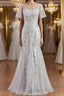 A Line Bateau Floor Length Tulle Mother of the Bride Dress With Ruffles