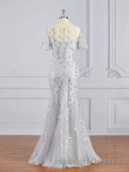 A Line Bateau Floor Length Tulle Mother of the Bride Dress With Ruffles