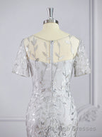 A Line Bateau Floor Length Tulle Mother of the Bride Dress With Ruffles