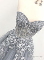 A-Line/Princess Floor-Length Tulle Prom Dress