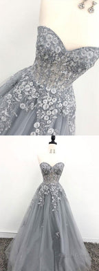 A-Line/Princess Floor-Length Tulle Prom Dress
