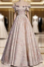 A-Line Princess Off Shoulder Floral Long Party Dress Sweetheart Prom Dress Evening Dress