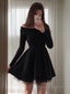 A Line Off-the-Shoulder Short Mini Stretch Crepe Homecoming Dresses