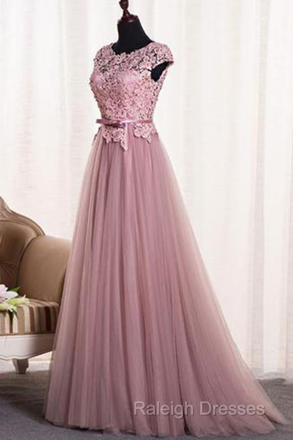 A-line Sash Tulle Floor-Length Lace Prom Dress Secondary image