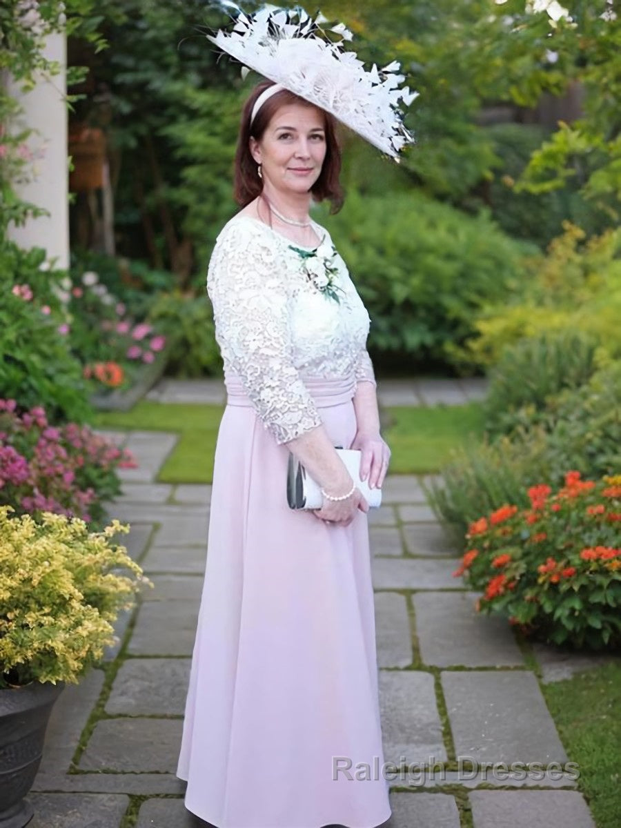 A Line Scoop Ankle-Length Charmeuse Mother of the Bride Dresses With Applique Main image
