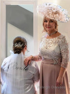 A Line Scoop Ankle-Length Charmeuse Mother of the Bride Dresses With Applique