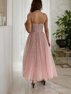 A Line Spaghetti Straps Ankle-Length Homecoming Dresses