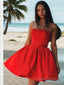 A Line Strapless Short Mini Satin Homecoming Dresses