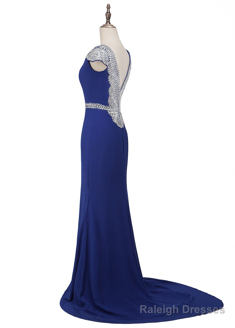 A-Line/Princess Sweep Train Chiffon Prom Dresses Secondary image