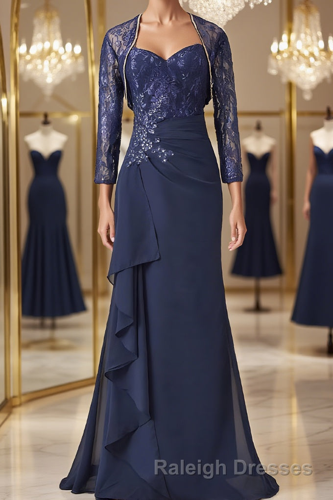 A-line/Princess Sweetheart Floor-Length Chiffon Mother of the Bride Dresses With Embroidery