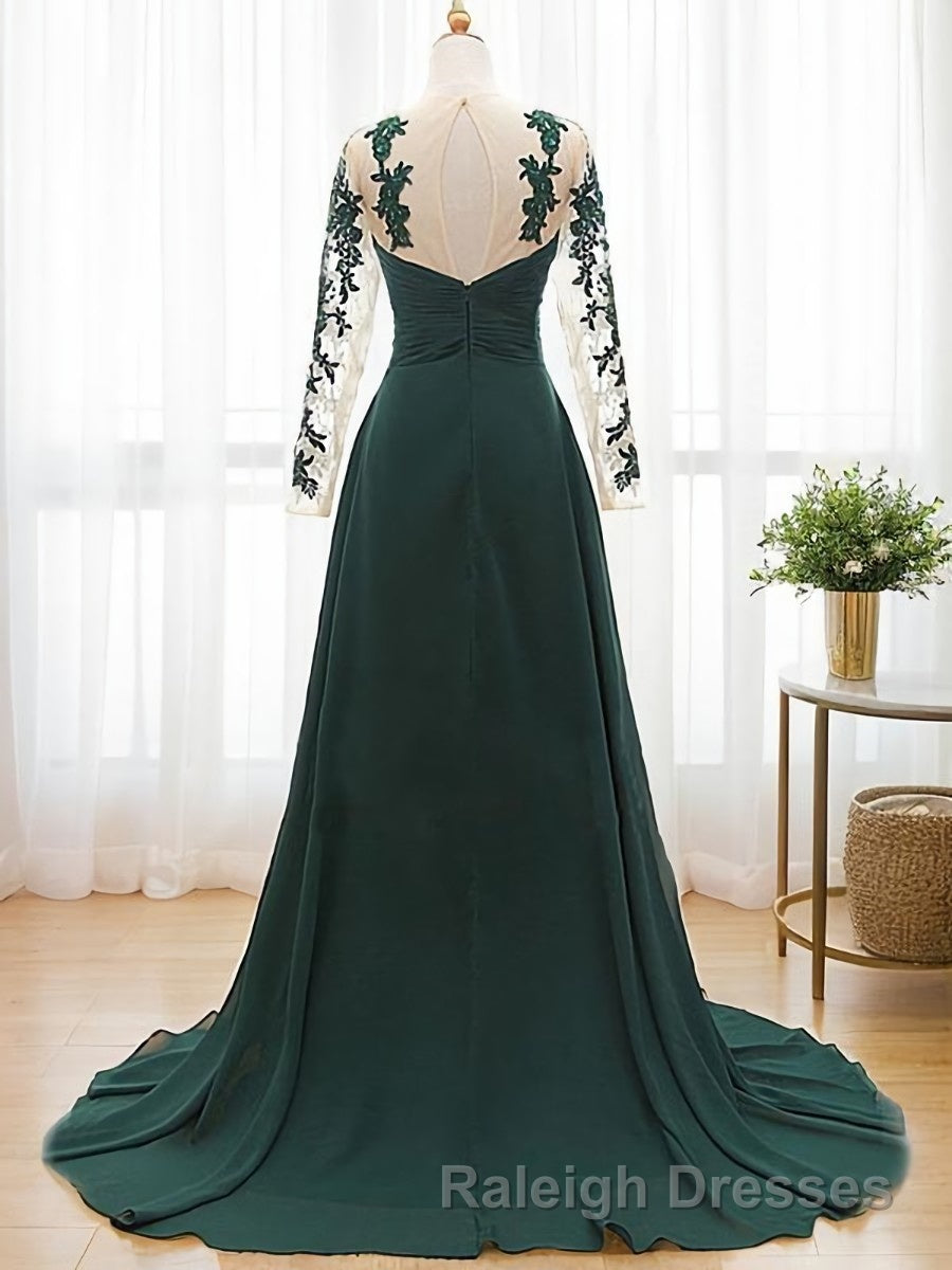 A-Line/Princess Sweetheart Sweep Train Chiffon Mother of the Bride Dresses With Appliques Lace Secondary image