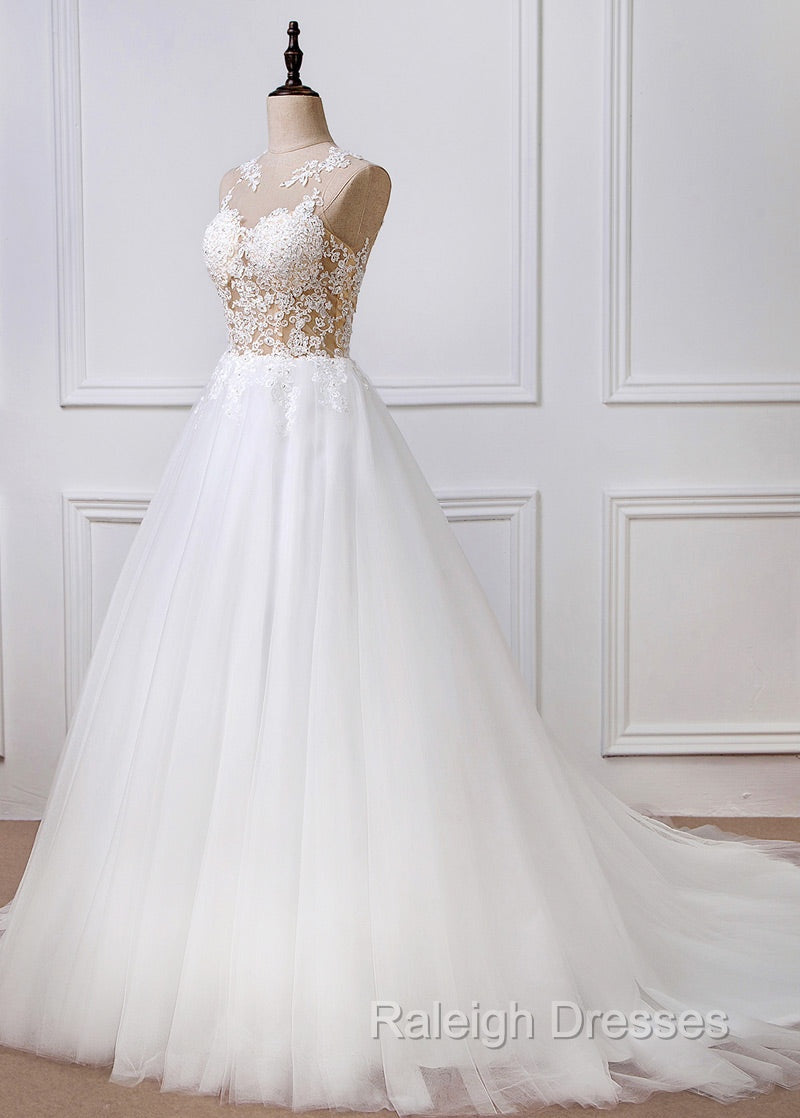 A-line Tulle Appliques Lace Wedding Dresses Secondary image