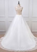 A-Line/Princess  Tulle  Appliques Lace Wedding Dresses