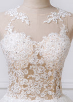 A-Line/Princess  Tulle  Appliques Lace Wedding Dresses