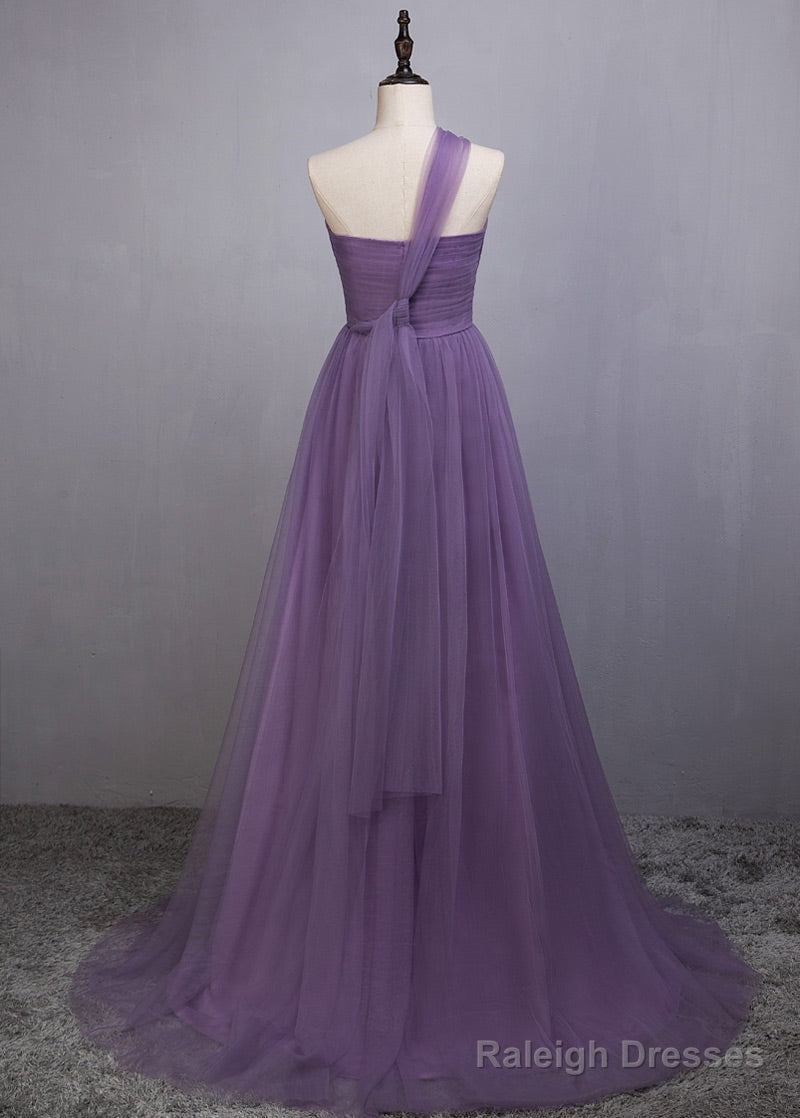 A-Line/Princess Tulle Sleeveless Bow(S) Bridesmaids Dress