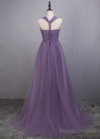 A-Line/Princess Tulle Sleeveless Bow(S) Bridesmaids Dress