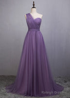 A-Line/Princess Tulle Sleeveless Bow(S) Bridesmaids Dress
