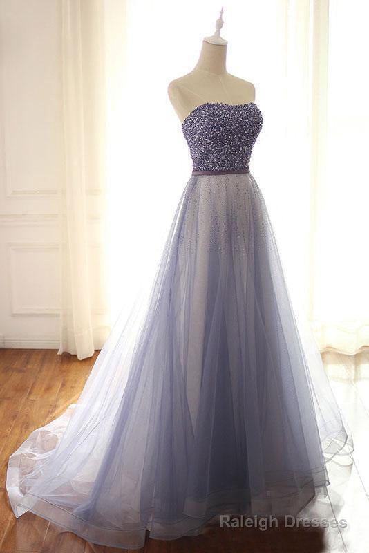 A-Line/Princess Tulle  Sweetheart  Floor-Length Prom Dresses