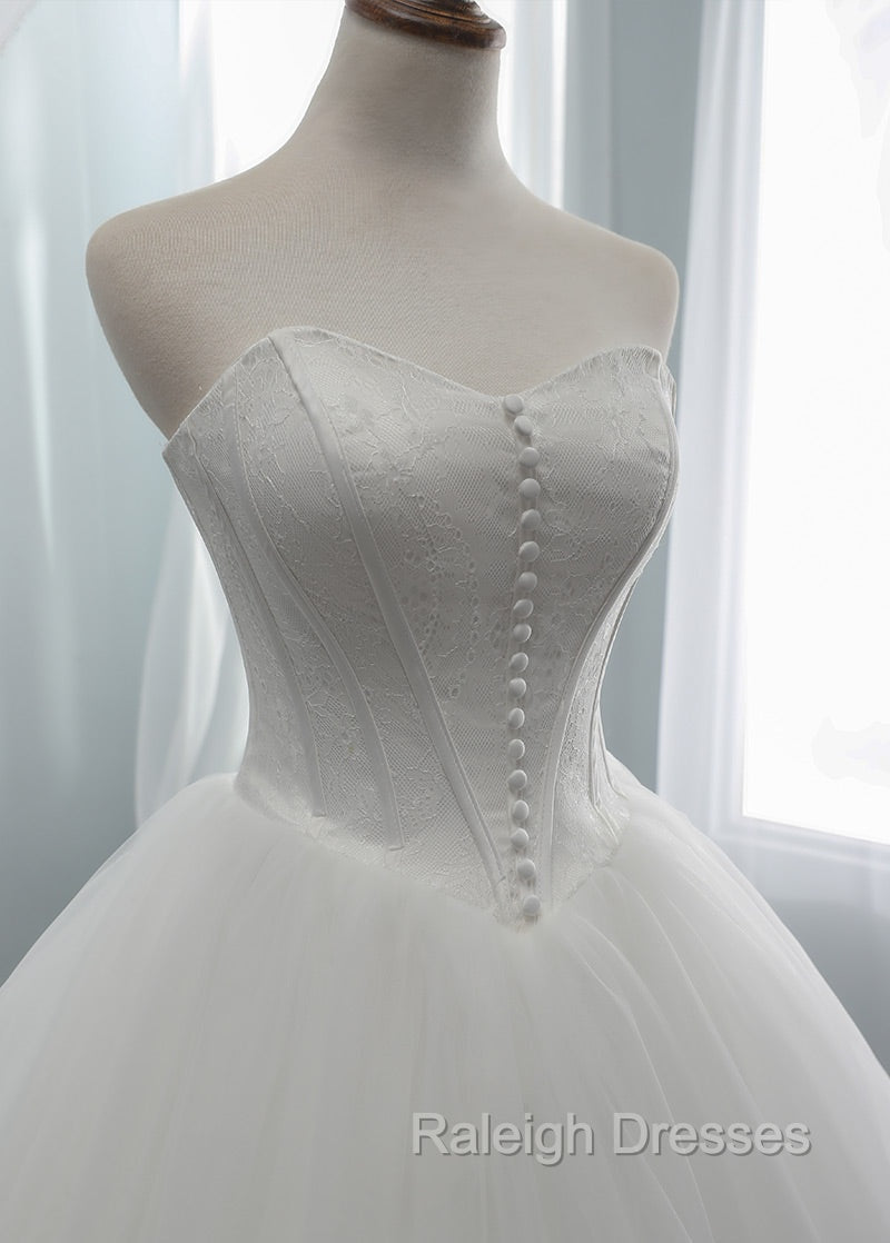 A-line Tulle Sweetheart Wedding Dresses
