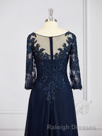 A-Line/Princess V-neck Chiffon Floor-Length Mother of the Bride Dresses With Appliques Lace
