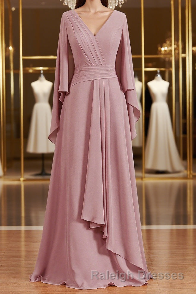 A-Line/Princess V-neck Floor-Length Chiffon Mother of the Bride Dresses Main image