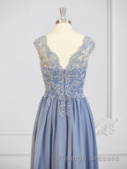 A-Line/Princess V-neck Floor-Length Chiffon Mother of the Bride Dresses With Appliques Lace