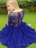A Line V Neck Short Mini Chiffon Homecoming Dresses