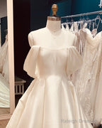 A-Line /Princess Wedding Dress Satin Off Shoulder
