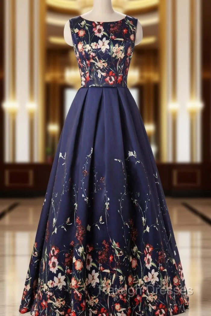 A-Line Print Prom Dress Main image