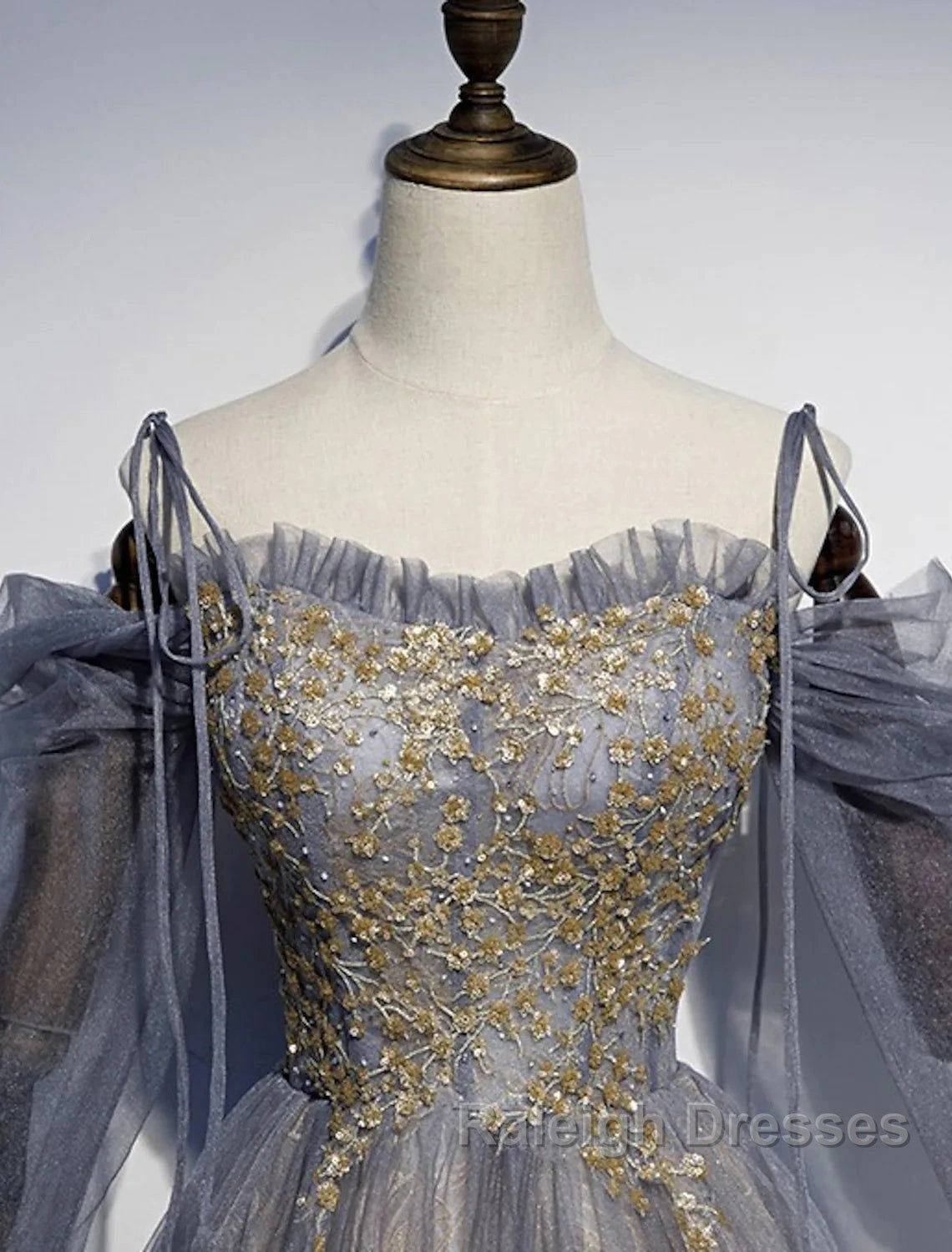 A-Line Prom Dress Dresses Wedding Floor Length Strap Tulle With Sequin Embroidery