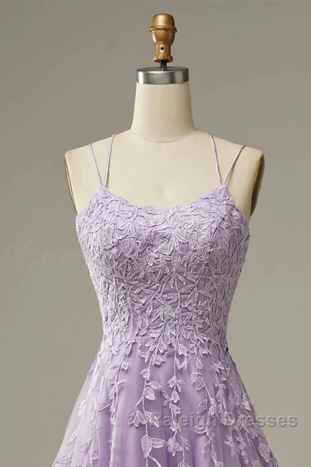 A-Line Prom Dresses Floral Dress Formal Sleeveless Strap Tulle With Appliques