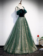 A-Line Prom Dresses Glittering Dress Wedding Guest Engagement Floor Length Sleeveless Spaghetti Strap Organza With Sequin